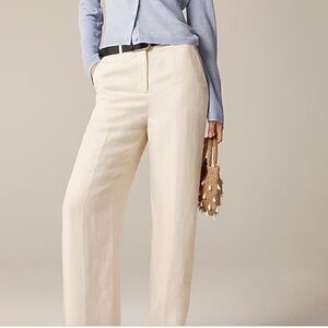 NWT J. Crew Wide-leg Pant in Linen Cupro Blend Trousers Cream 6
